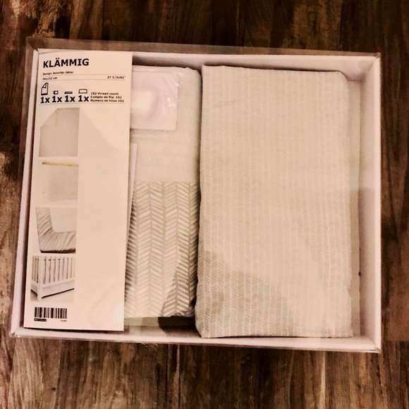 IKEA KLÄMMIG Crib Bed Sheets (Grey) - Picture 6 of 6